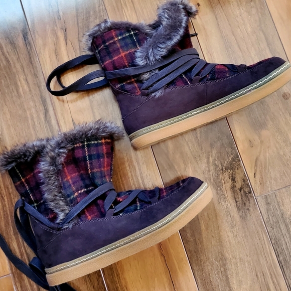 ROCKETDOG Plaid Laced Fur Trim Boots - 6.5 NWOT - Picture 9 of 9